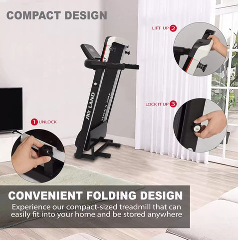 SKY LAND Treadmill 4 HP Peak Motor | Compact Foldable Running Machine for Home Use with FitShow AppEM-1257