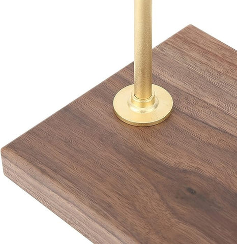 Olmecs Pour Over Coffee Dripper with Stand 360° Rotatable Wooden and Brass