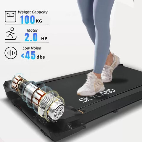 SKY LAND Walking Pad Treadmill | Slim Under Desk Treadmill for Home & Office, Quiet 2HP Motor, LED Display, Remote Control