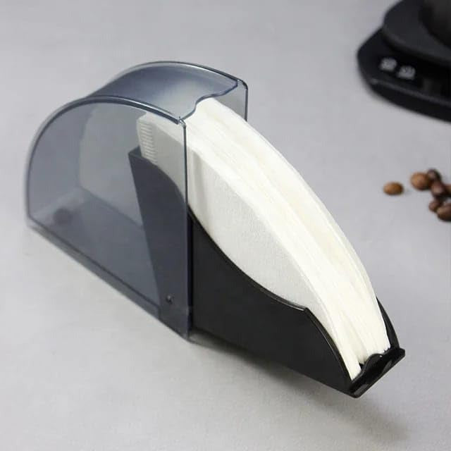 Olmecs Coffee Filter Holder with Dustproof Cover, 50 Filters Capacity, for V60 and Cone Filters