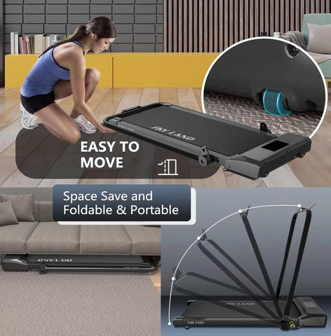 SKY LAND Walking Pad 2HP Under Desk Treadmill, Foldable Compact Walking Machine