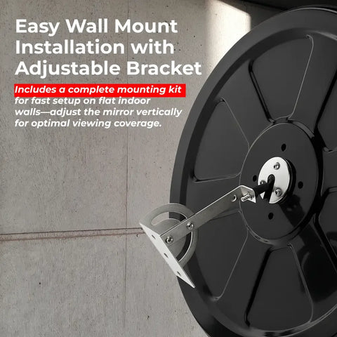 Olmecs Convex Safety Mirror Black Indoor - 45CM