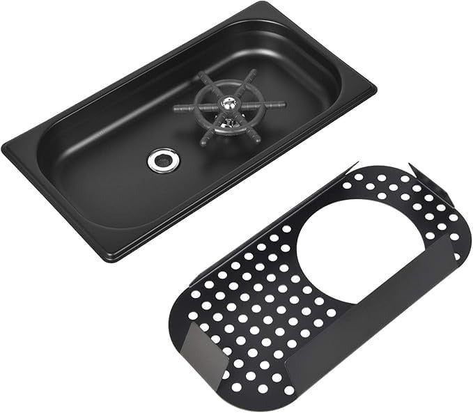 Olmecs Espresso Rinser with Side Spray, Drain and Drip Tray, 201 Stainless Steel Bar Glass Rinser for Sink