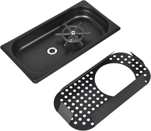 Olmecs Espresso Rinser with Side Spray, Drain and Drip Tray, 201 Stainless Steel Bar Glass Rinser for Sink
