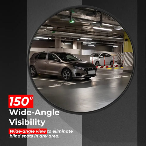 Olmecs Convex Safety Mirror Black Indoor - 45CM