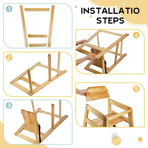 Olmecs Wooden High Chair for Toddlers / Baby Dining Chair