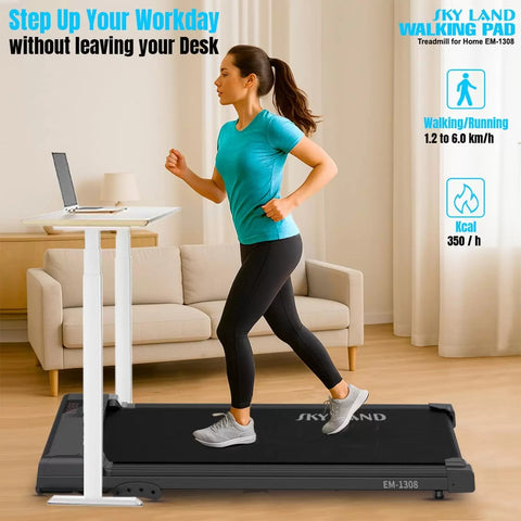SKY LAND Walking Pad Treadmill, Slim Under Desk Treadmill for Home & Office | Compact, Portable