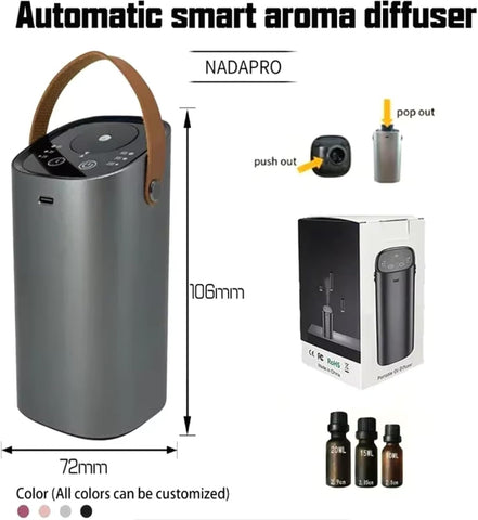 Waterless Oil Diffuser for Car with Handle, Waterless Diffusers for Essential Oils with Timer & No Leakage Tech
