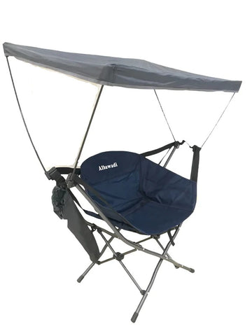 Olmecs Portable Folding Camping Chair with Sunshade Umbrella Chair