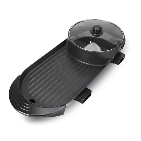 RAF 2-in-1 Electric Hot Pot and Grill, Korean BBQ Style, 1800W Non-stick Rectangular Pan, 25x25cm