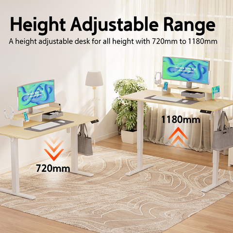 Kingsmith Electric Standing Table, 72-118 cm Height Adjustment | LED Panel Display (Oak)