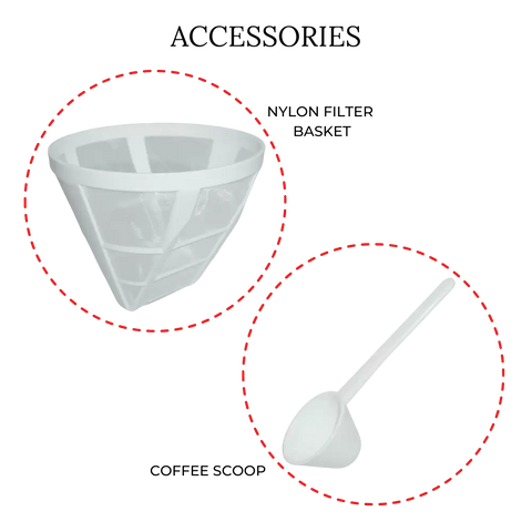 MEBASHI Drip Coffee Machine with Permanent Nylon Filter, 1.25L Capacity 750W (ME-DCM1002W)