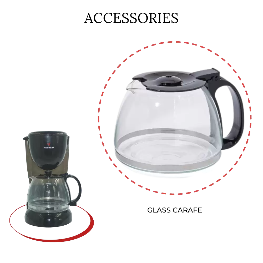 MEBASHI Drip Coffee Machine with Swing Out Filter Holder, 1.25L Capacity 750W (ME-DCM1003BCB)