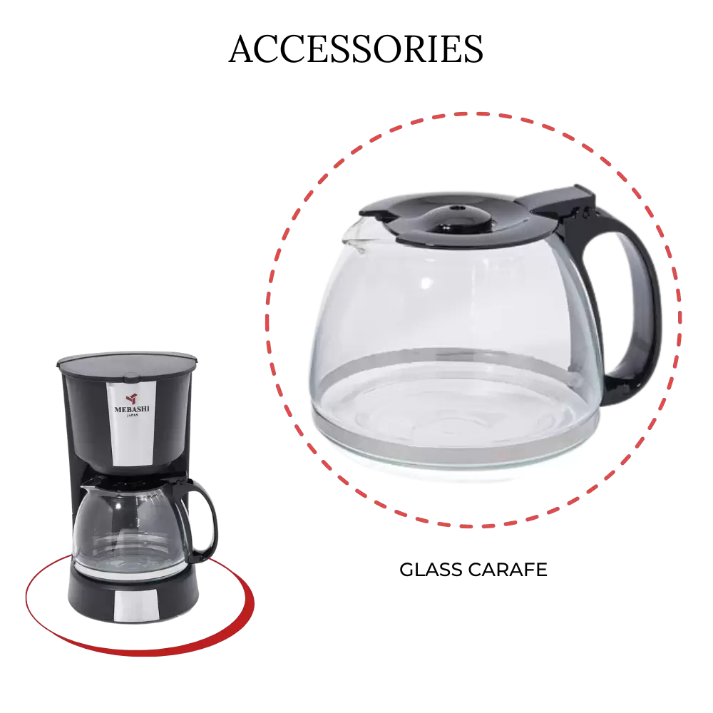 MEBASHI Drip Coffee Machine with Washable Filter and Warming Plate 900W (ME-DCM1004B)
