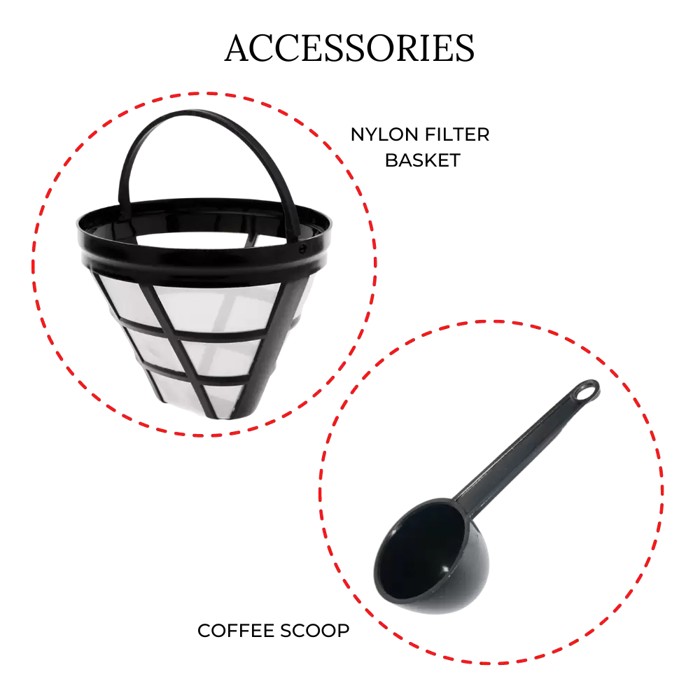 MEBASHI Drip Coffee Machine with Washable Filter and Warming Plate 900W (ME-DCM1004B)