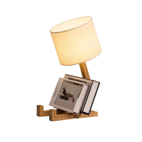 Daamudi Wooden Stickman Table Lamp with Adjustable Frame
