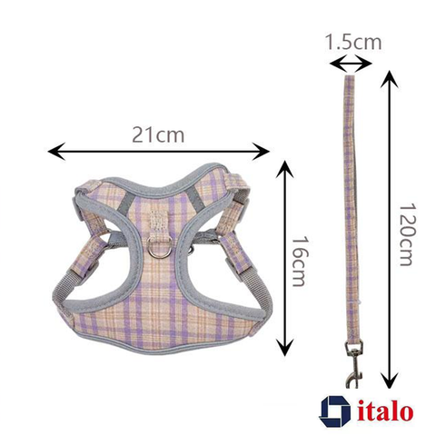 ITALO Dog Harness and Leash Set, Easy To Control No-Pull Pet Harness for Walking & Training (XS)