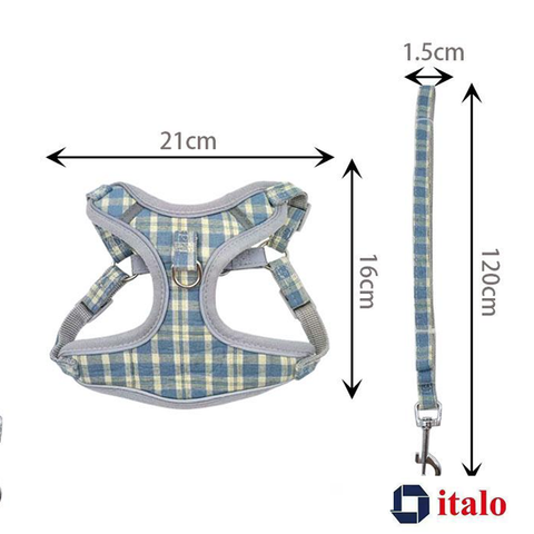 ITALO Dog Harness and Leash Set, Easy To Control No-Pull Pet Harness for Walking & Training (S)