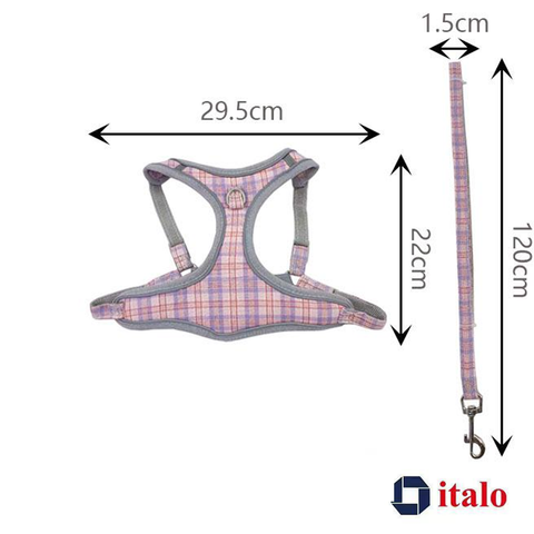 ITALO Dog Harness and Leash Set, Easy To Control No-Pull Pet Harness for Walking & Training (L)