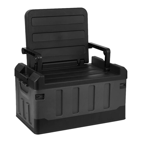 Camping Plastic Storage Box with Lids 60L, Storage Containers Stackable Plastic Bins for Home & Office Organization