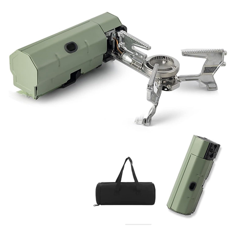 Portable Foldable Compact Camping Stove for Outdoor Cooking, Hiking, Backpacking & Emergency Use (Khaki)