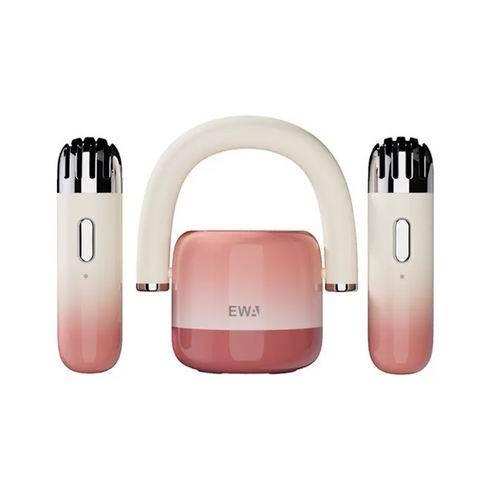 EWA A17 Mini Karaoke Machine Portable Bluetooth Karaoke Speaker with 2 Wireless Microphones, RGB LED Light