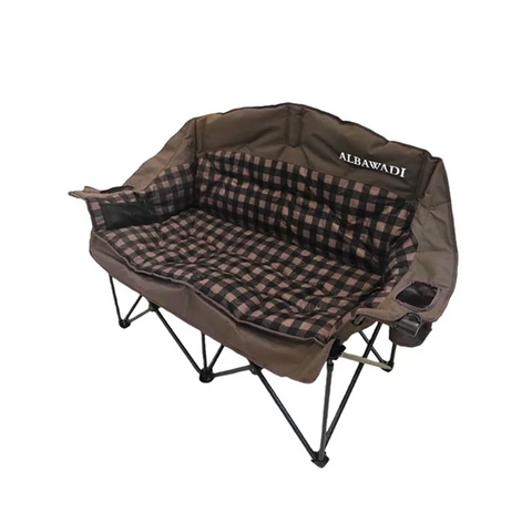 Willow Portable Folding Double Camping Chair with Cup Holder Carry Bag