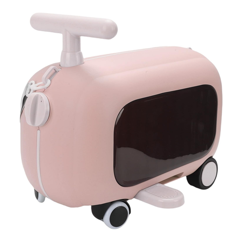 Kids Ride On Luggage, Multi Functional Toddler Suitcase with Wheels and 90 Degree Folding Pedals