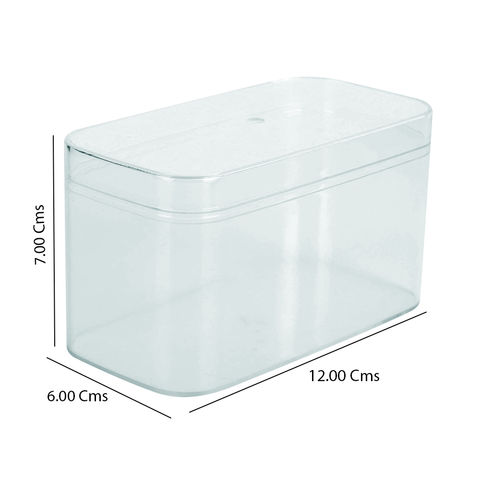 Transparent Rounded Rectangle Box, 50 Pc CTN 12x6x7 Cms