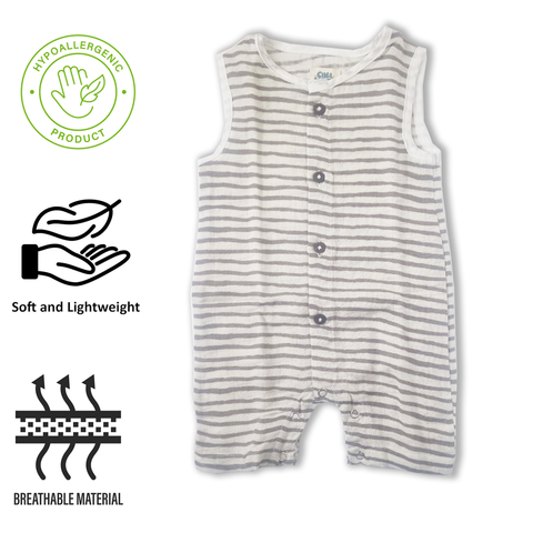 Cina Maree 2Pc Pack 100% Organic Cotton Rompers Natural Herbal Dyes  (0-3Months)