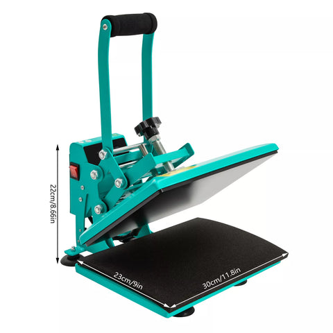 Heat Press Machine for DIY T Shirts, T Shirt Press Machine Blue 30x23cm