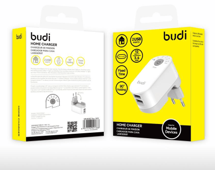 budi AC030U / AC030E 2USB home timer charger