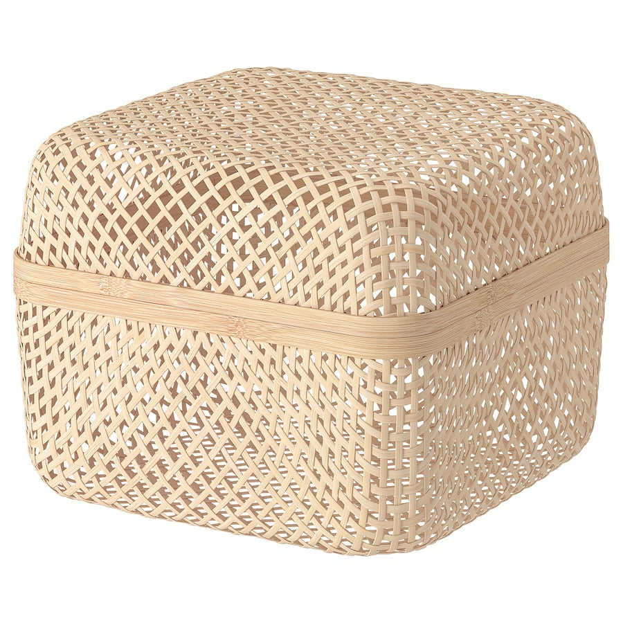 Box with lid, natural, 30x30x10 cm - SMARRA