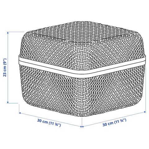 Box with lid, natural, 30x30x10 cm - SMARRA