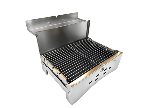 Olmecs Portable Folding BBQ Stove Charcoal Grill with Handle Stainless steel