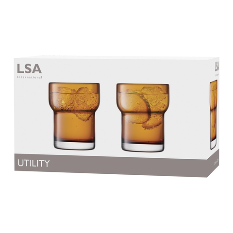 LSA International UT64 10oz Utility Tumbler Amber / Slate (Pack of 2)