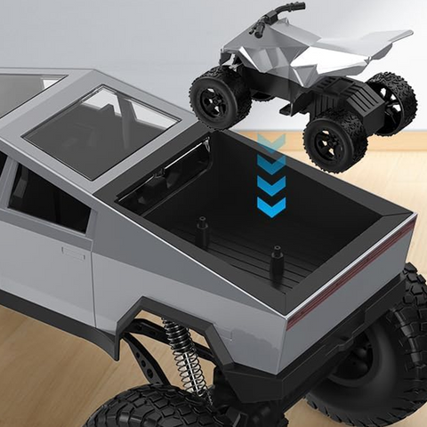 1:8 Scale Monster Cyber Truck – 2.4GHz 4WD RC Off-Road Vehicle with Metal Shell, Headlights & All-Terrain Capability