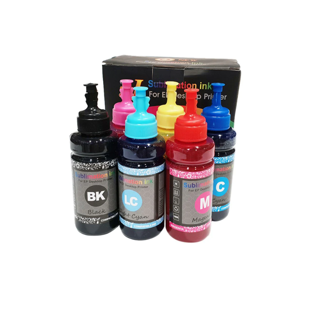6 Color Ink Picture Sublimation Ink 6 x 100 ml Black, Cyan, Magenta, Yellow, Light Cyan ...
