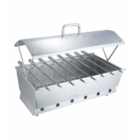 Stainless Steel 8 Seek Charcoal Barbeque with Handle