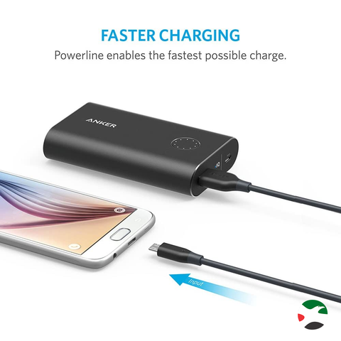 Anker PowerLine Micro USB (6ft) - Fast and Durable Charging Cable, with Aramid Fiber and 10,000+ Bend Lifespan for Samsung