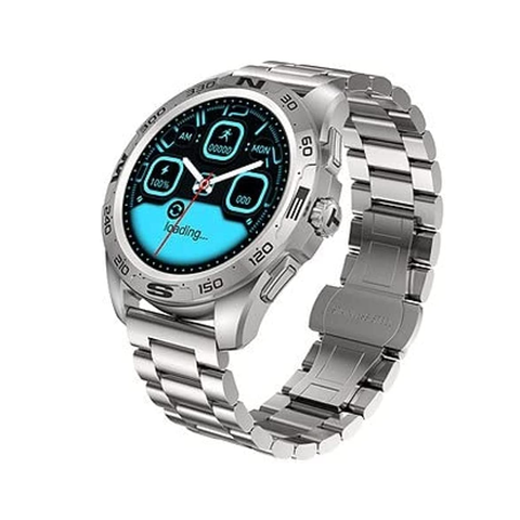 Haino Teko Germany Smart Watch Stainless Steel Bluetooth Call Music Sports Health Heart Monitoring for Android and IOS, Silver, RW23