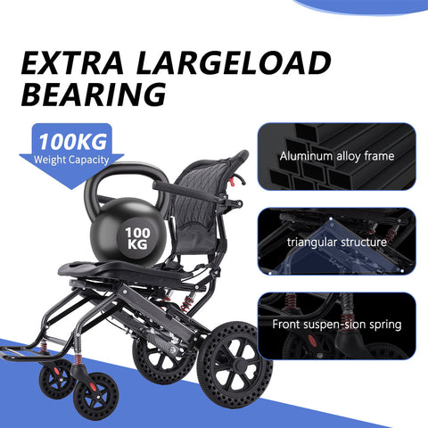 Ultra Lightweight Foldable Manual Wheelchair – Travel Friendly & Easy Carry