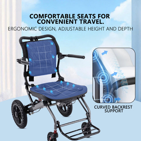 Ultra Lightweight Foldable Manual Wheelchair – Travel Friendly & Easy Carry