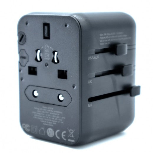 Budi USB PD and Dual USB QC 20W Global Travel Charger