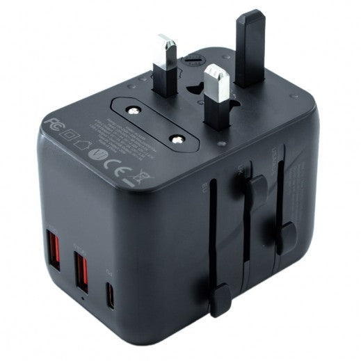 Budi USB PD and Dual USB QC 20W Global Travel Charger