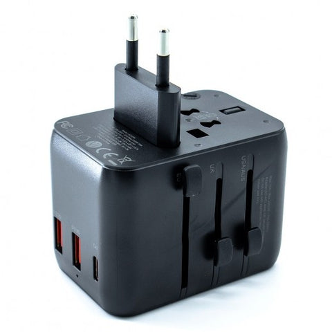 Budi USB PD and Dual USB QC 20W Global Travel Charger
