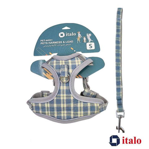 ITALO Dog Harness and Leash Set, Easy To Control No-Pull Pet Harness for Walking & Training (M)