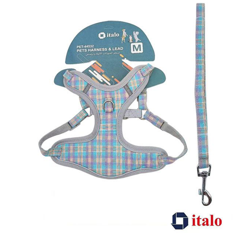 ITALO Dog Harness and Leash Set, Easy To Control No-Pull Pet Harness for Walking & Training (S)