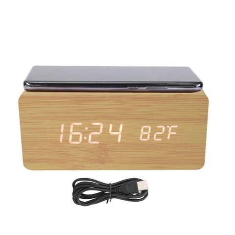 HM-W-10 Digital Alarm Clock With Wireless Charger