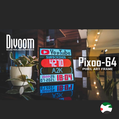 Divoom Pixoo64 64×64 Pixel Art LED Display Social Media Counter